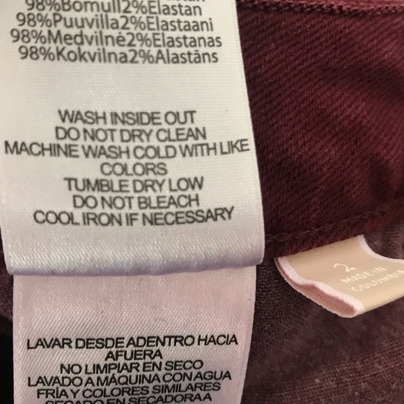 Michael Kors Burgundy Skinny Jeans Pants. Size 2 - Picture 5 of 11